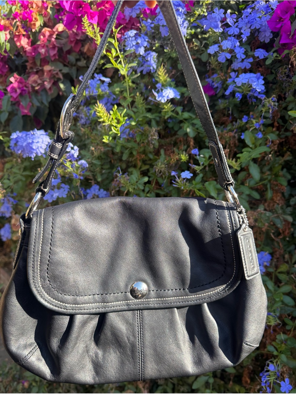 Y2K Coach Soho Pleated Leather Flap Shoulder Bag